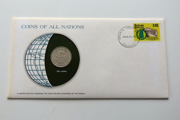 Sri Lanka 1978 Rupee Coin Stamp cover BUNC
