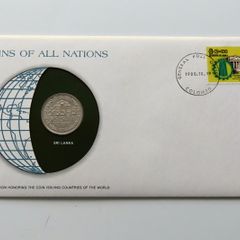Sri Lanka 1978 Rupee Coin Stamp cover BUNC
