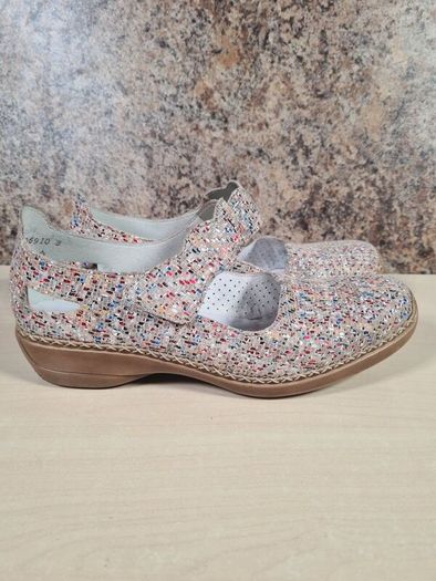 womens RIEKER closed toe sandals mary jane shoes flats multicoloured Size UK 6.5 EU 40 (AT1)