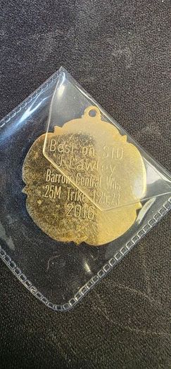 2016 VTTA Cycling Time Trial Medal - J. Lawley Barrow Central Wheelers Trike