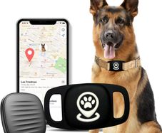 Dog Tracker, Pet Tracker with Dog Collar Tracker Holder, Dog Tracker with No Monthly Fees for Location Tracking, Work with Find My Only iOS, No GPS