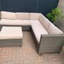 Large L Shaped Outdoor Couch with Table/Footstool Image 2