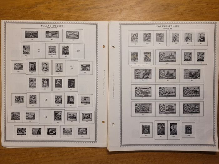 Poland 1946 -1983  Minkus Stamp album pages partially filled