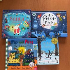 Childrens Book Bundle x5 - Peter Pan Pop-Up, Stick Man, Pip & Posy, Santa Sound Book