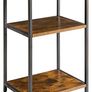 Industrial Side Table,End Table,Nightstand,3-Tier Storage Shelves,Steel Frame,for Hallway,Sofa,Living Room, Bedroom,Rustic Brown, 39 x 29 x 58.5 cm Image 2