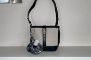 Brand-new Black &amp; Beige Canvas Bucket Handbag from Dunnes Stores