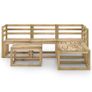 6 Piece Garden Lounge Set Green Impregnated Pinewood Image 2