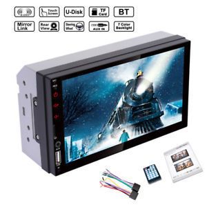 7 Inch Car MP5 Player Bluetooth Screen Stereo Audio FM Station Auto Video Hands-free Calling One 2 Two Din Rear View Rearview Reverse Revering Camera