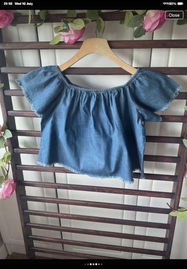 top betshka size medium denim off shoulder top