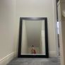 black wooden framed wall mirror with silver insert Image 3
