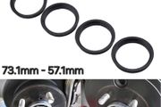 4pcs Black Car Plastic Wheel Hub Centric Rings Spigot rings Center Bore 73.1-57.1