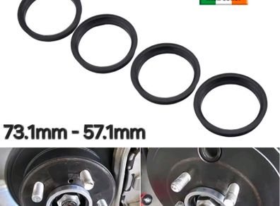 4pcs Black Car Plastic Wheel Hub Centric Rings Spigot rings Center Bore 73.1-57.1
