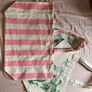 Sezane Large Striped Canvas Tote Bag - Pink & Cream Image 4