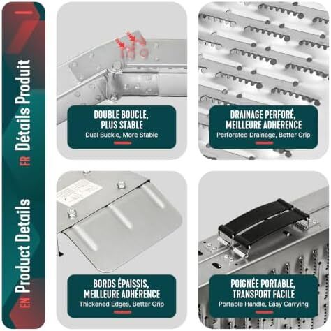 Folding Loading Ramps 180cm Heavy Duty Pair 400kg Capacity, Non-Slip Surface, Portable Foldable Design for Motorcycle, Mobility Scooters, Lawn Mower, Quad, and ATV
