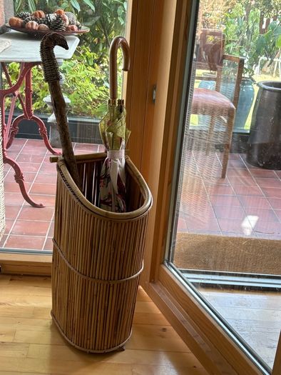 Mid Century Bamboo / Pencil Reed Stick Stand