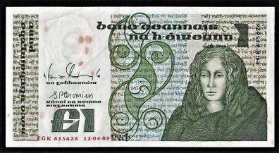 (26)  Ireland  1989  Unc  1 Pound  Queen  Medb