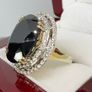 Silver Black & Gold Stunning statement ring Image 4