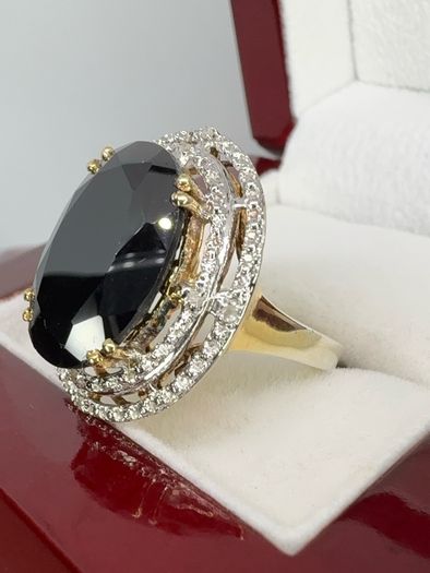 Silver Black & Gold Stunning statement ring