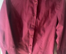 burgundy red blouse
