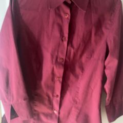 burgundy red blouse