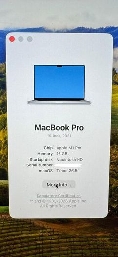 MacBook 16" 2021 / M1 Pro  / 10-core / 16GB / 1TB / 418 cycles