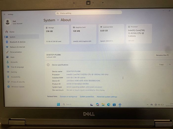 Dell Latitude 5490 - 14" | Intel i5 8th Gen | 8GB RAM | 256GB SSD | Win 11