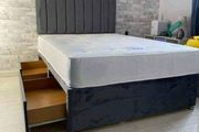 Brand New Stylist double Divan Beds. New Tufted Mattresses Instock. Optional Drawers Available