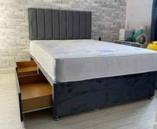 Brand New Stylist double Divan Beds. New Tufted Mattresses Instock. Optional Drawers Available