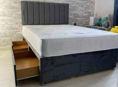 Brand New Stylist double Divan Beds. New Tufted Mattresses Instock. Optional Drawers Available