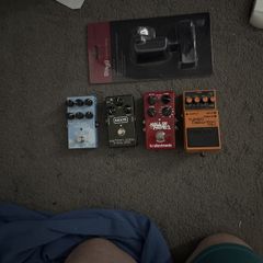 Four Guitar Pedals bought recently and rarely played therefore in next to brand new condition