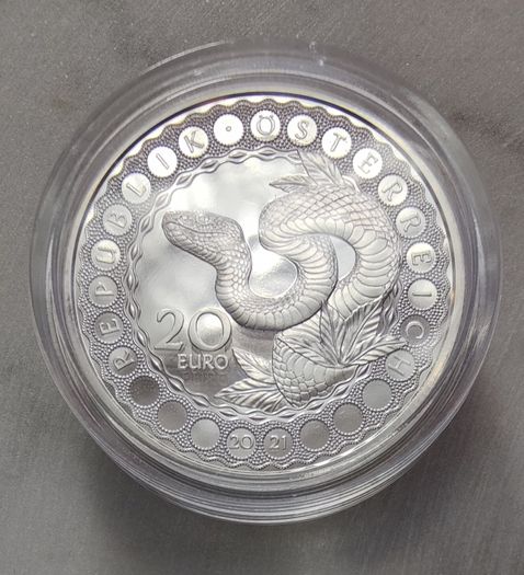 Austria 20 Euro Silver (.925) Proof Coin 2021 - The Serpent Creator - Eyes of the World