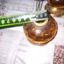 4 Beautiful Old Mirror Blue, Green, Brown Glass Oil Lamps, Postage Available Image 7