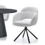 Kornelia Beige Chenille Swivel Chair  Black Metal, Built-in Arms Image 8