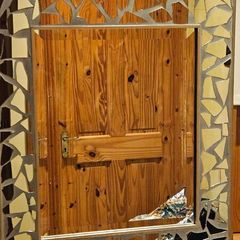 Decorative Moziac style Silver Mirror