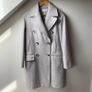 Reiss Tailored Double Breasted Wool Blend Coat Light Gray Melange (Size M) Like New Image 3