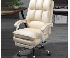 Ergonomic Recliner Chair Made of PU Leather - Office Chair with High Back - Rotating Chair - Adjustable Computer Desk Seat with Footrest and Armrest