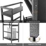 _Desk with shelves, 55 inch industrial style PC desk, computer table made of wood and metal, gaming desk office table for home office (black) Image 4