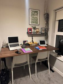 IKEA MITTZON Desk, Walnut Effect, Black Frame (Excellent Condition)