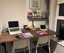 IKEA MITTZON Desk, Walnut Effect, Black Frame (Excellent Condition)