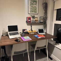 IKEA MITTZON Desk, Walnut Effect, Black Frame (Excellent Condition)