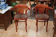 Pair of Vintage Bentwood Fan-Back Armchairs