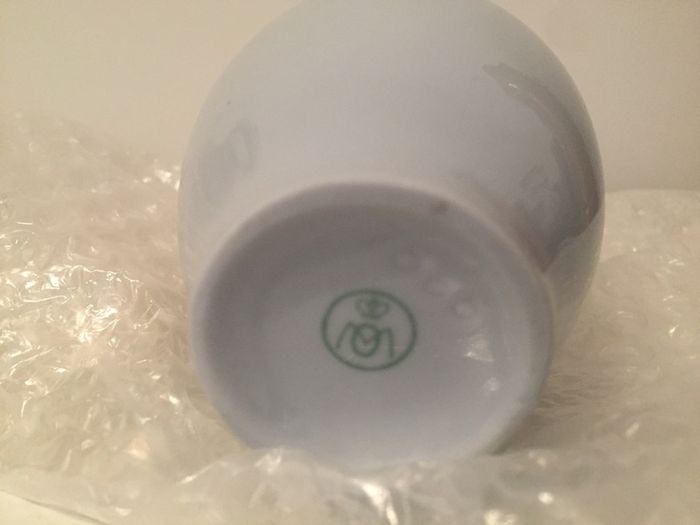 Stylish small light blue vase made by the German company M&O