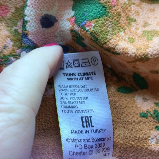 Marks and spencers Ladies floral orange blouse top size 20 includes Postage