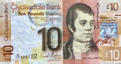 10 Pounds Clydesdale Bank
