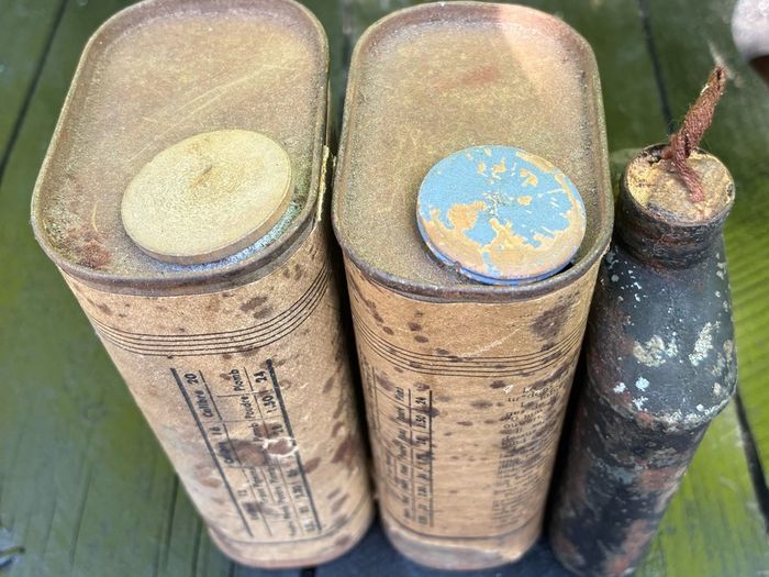 3 x Antique Gunpowder Tins