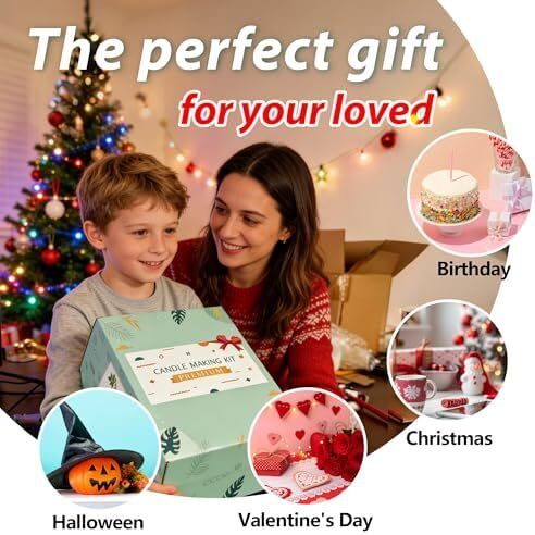 Scented Candle Making Kit with Electric Wax Melter, Candle Making Supplies for Adults Beginners, DIY Craft Tools to Make Your Own Including Dye, Essential Oil, Soy Wax, Wicks, Candle Jars