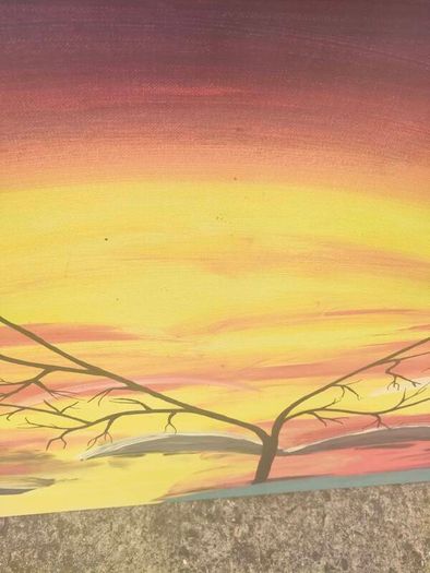 XL Acrylic Sunrise on stretched canvas