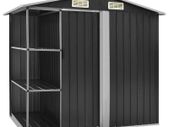 Garden Shed with Rack Anthracite 205x130x183 cm Iron