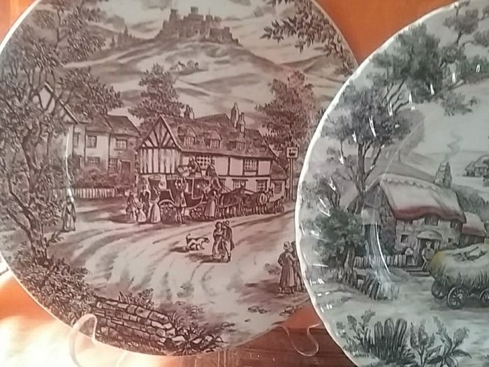 Three Rural Scene Dinner/Display Plates