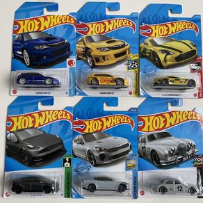 Subaru WRX STI, Aston Martin, Tesla Model Y, Jaguar MK1 - Collectable Hot wheels